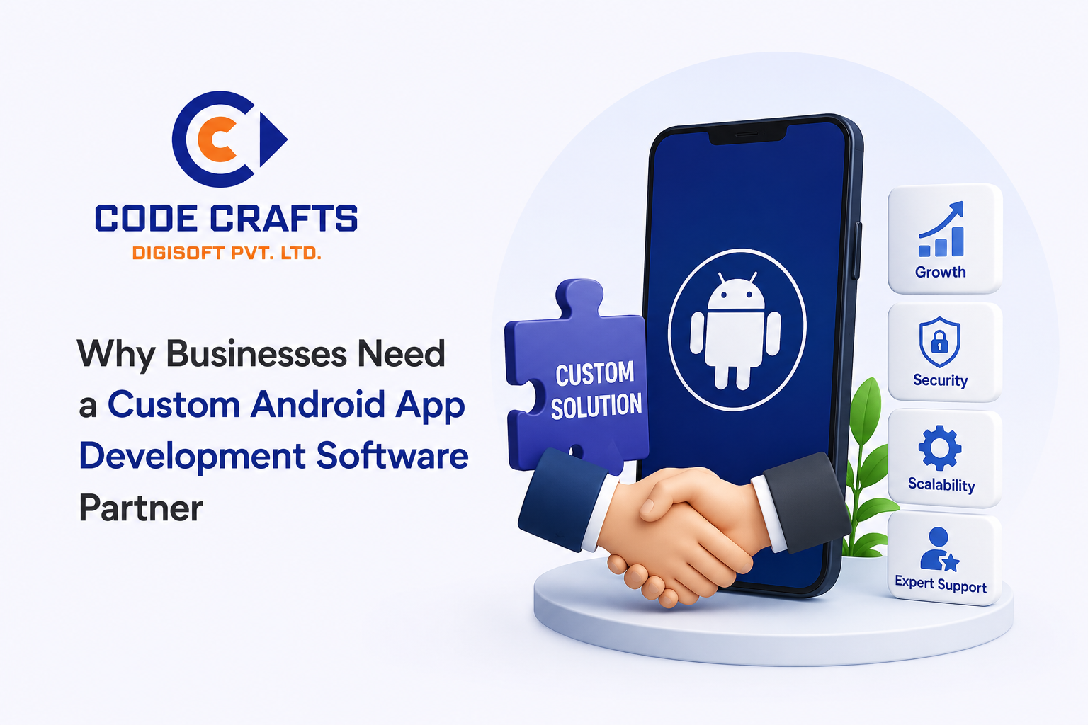 Why Businesses Need a Custom Android App Development Software Partner Like Code Crafts Digisoft Pvt. Ltd.
