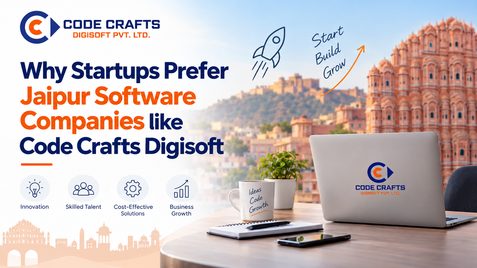 Why Startups Prefer Jaipur Software Companies like Code Crafts Digisoft